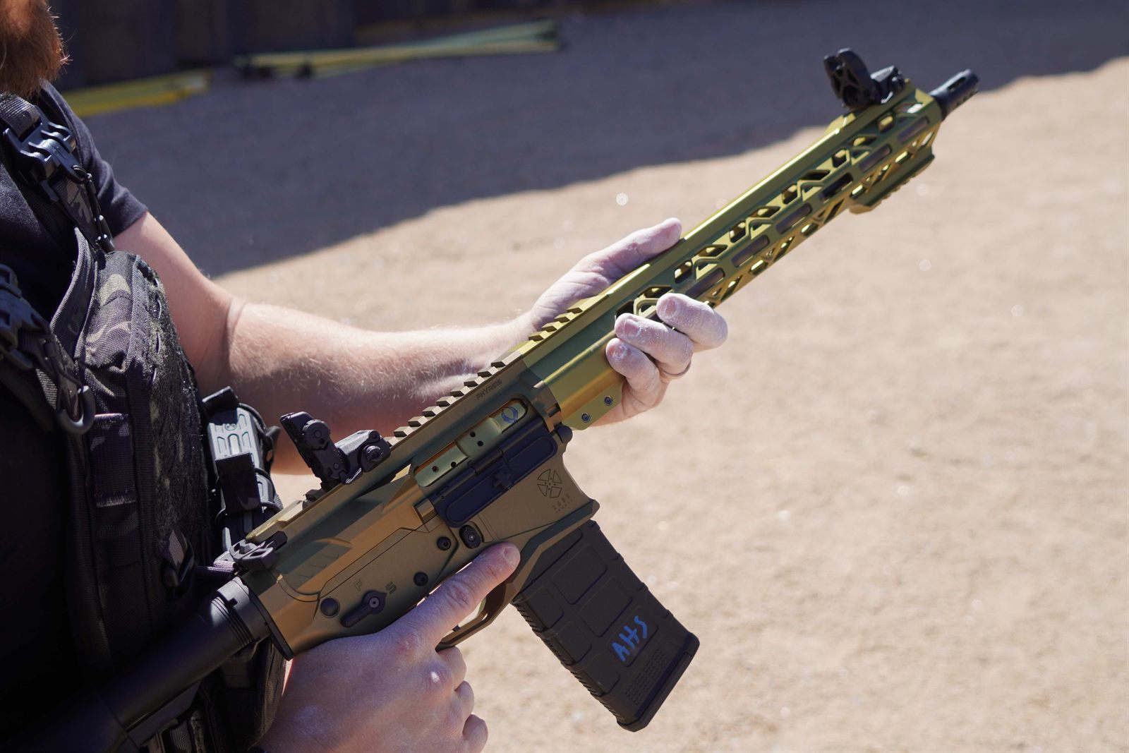 The OD Green PHYRE15 held at the range